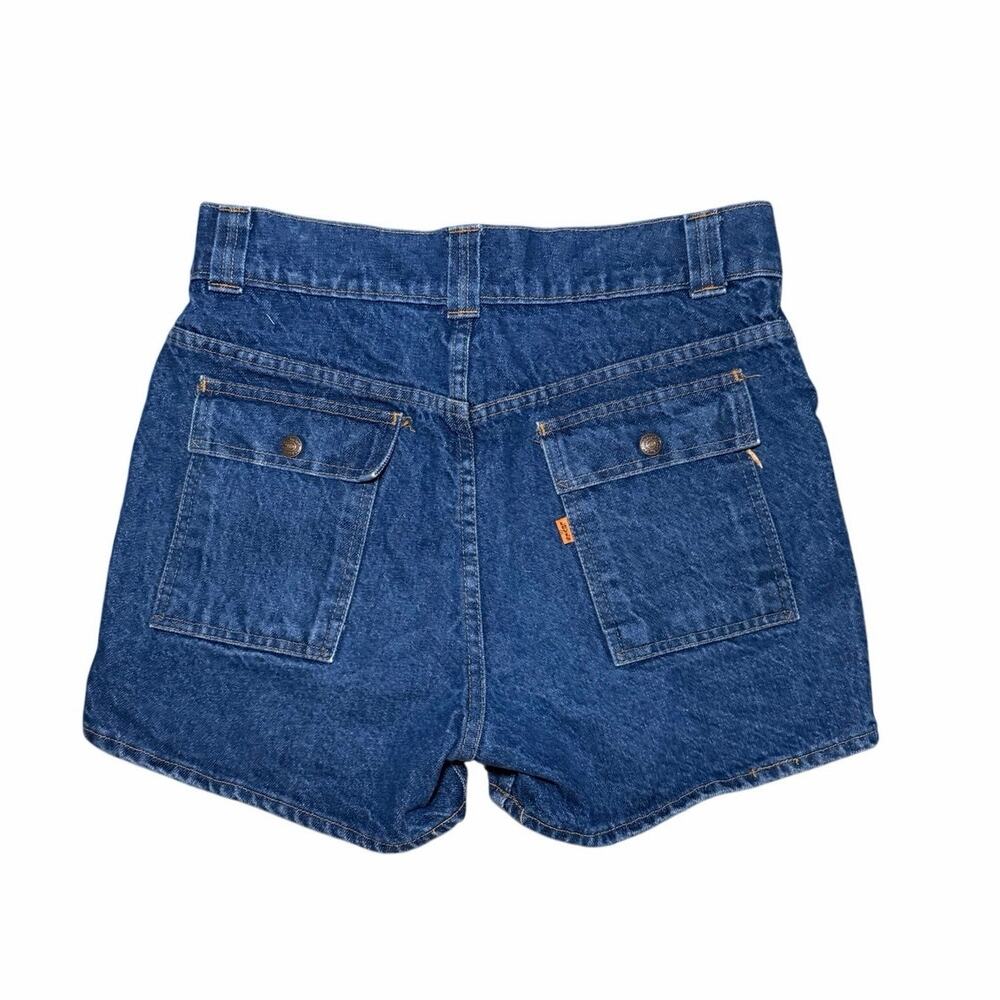 Vintage Levi’s High Rise Denim Utility Cargo Shorts Dark Wash Waist 30